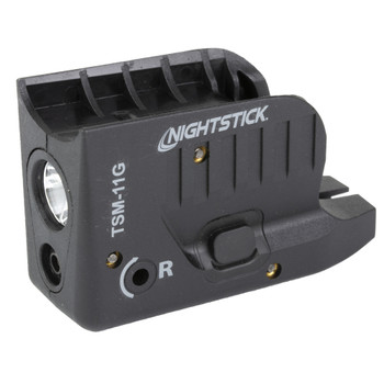 Nightstick TSM-11G, Subcompact Tactical Weapon-Mounted Light w/ Green Laser, For Glock 43/43X/48 150 Lumens, 2,700 Candela, Black, .75 Hours of Runtime, IP-X4 Water-Resistant, Rechargeable Battery TSM-11G