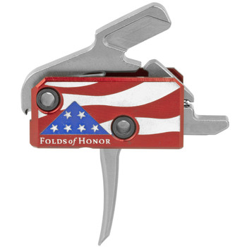 Rise Armament Patriot Trigger, Red, Includes Challenge Coin and Anti-walk Pins, Folds Of Honor Edition RA-13FOLDS-PT