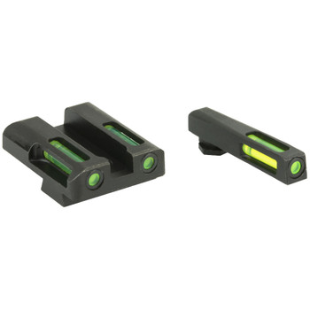 Hi-Viz LiteWave H3 Tritium/Litepipe Night Sights, Fits Glock 20/21, Green Front and Rear GLN329