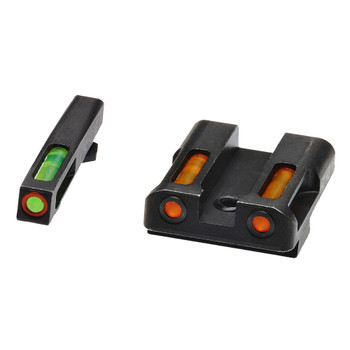Hi-Viz LiteWave H3 Tritium/Litepipe Night Sights, Fits Glk 9/40SW/357Sig, Green Front w/Orange Front Ring, Orange Rear GLN625