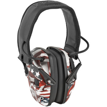 Howard Leight Impact Sport, Electronic Earmuff, Folding, One Nation One Flag Finish R-02530