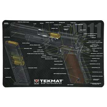 TekMat 1911 Pistol Mat, 3D Cut Away, 11"x17", Black, Includes Small Microfiber TekTowel, Packed in Tube TEK-R17-1911-CA