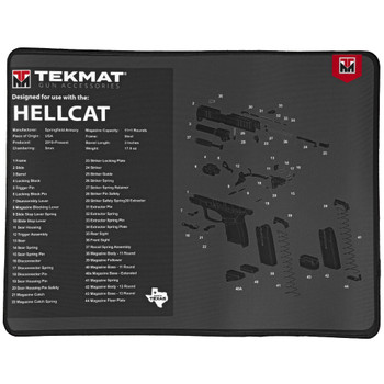 TekMat Ultra Mat, Springfield Hellcat, Cleaning Mat, Thermoplastic Surface Protects Gun From Scratching, 1/4" Thick, 15"X20", Tube Packaging, Black TEK-R20-HELLCAT