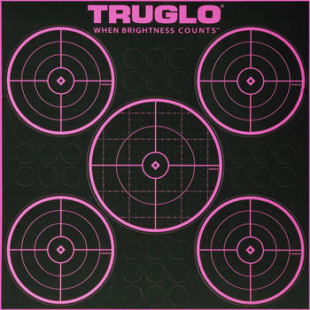 TRUGLO Tru See 12 Pack of Pink 5-Bullseye 12X12 Splatter Targets (TG11P6)