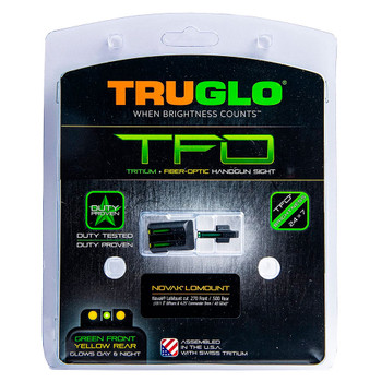 TRUGLO TFO Green Front/Yellow Rear Handgun Set for 1911 with Novak Cut .270/.500 (TG131NT4Y)