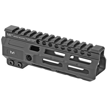 Midwest Industries Combat Rail, Handguard, 6" Length, M-LOK, Includes 5-Slot Polymer Rail Section, Barrel Nut and Wrench, Fits AR-15, Black Anodized Finish MI-CRM6