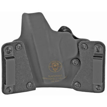 BlackPoint Tactical Leather Wing OWB Holster, Fits Springfield Hellcat, Right Hand, Black 122227