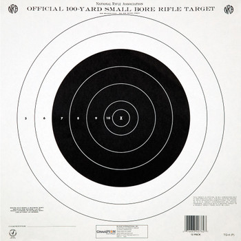 Champion Traps & Targets GTQ4 NRA Target, 100 Yard Single Bullseye, 12 Pack 40762