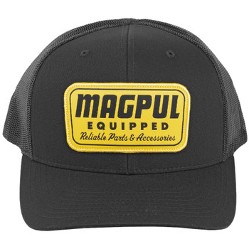 Magpul Industries Equipped Trucker Hat, Black with Gold Patch, One Size Fits Most MAG1179-001