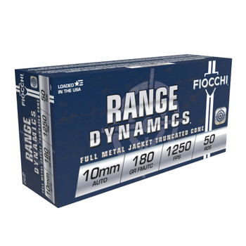 FIOCCHI Range Dynamics 10mm Auto 180Gr FMJTC 500rd Case Ammo (10AP-CASE)