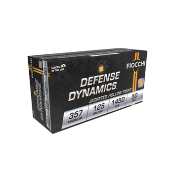 FIOCCHI Defense Dynamics .357 Mag 125Gr JHP 1000rd Case Ammo (357D-CASE)