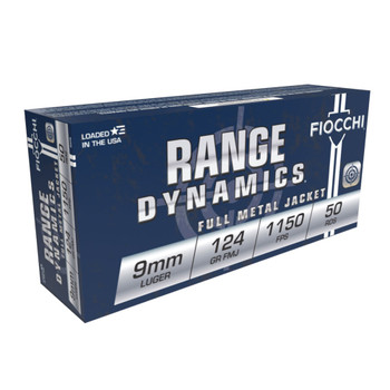 FIOCCHI Range Dynamics 9mm Luger 124Gr FMJ 1000rd Case Ammo (9APB-CASE)