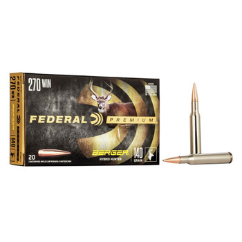 FEDERAL Premium .270 Win 140Gr Berger Hybrid Hunter 20rd Box Ammo (P270BCH1)