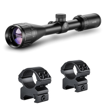 HAWKE Vantage 4-12x40 AO Mil-Dot Riflescope with Match Mount 1in Medium Weaver Scope Rings (14141+22113)