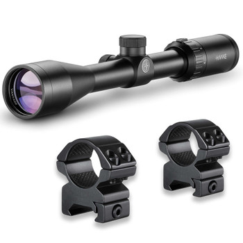 HAWKE Vantage 4-12x40 AO Mil-Dot Riflescope with Match Mount 1in Medium Weaver Scope Rings (14141+22113)