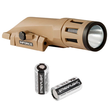 INFORCE WMLx White/IR Gen2 Flat Dark Earth Light with Streamlight Scorpion Lithium 3-Volt CR123 Battery (WX-06-2+85175)