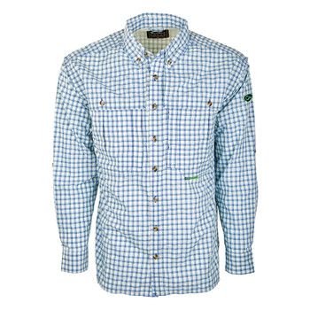 DRAKE Featherlite Wingshooters Plaid Long Sleeve Blue Plaid Shirt (DS2105-BPL)