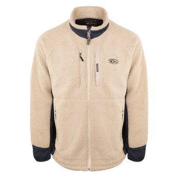 DRAKE Sherpa Oatmeal/Navy Fleece Layering Jacket (DW2156-OMN)