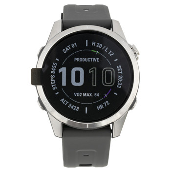 GARMIN fenix 7S Stainless Steel w/ Graphite Band, NA (010-02539-00)