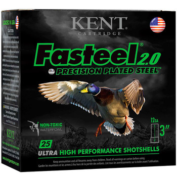 KENT CARTRIDGE Fasteel 2.0 12 Gauge 3in 3 Shot 25 Bx/ 10 Cs Shotshells (K123FS363)