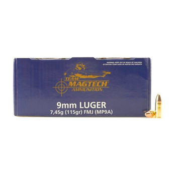 MAGTECH Shootin' Size 9mm 115 Grain FMJ Ammo, 250 Round Box (MP9A)