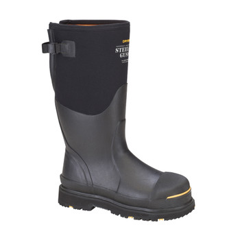 DRYSHOD Mens Steel-Toe Gusset Black/Yellow Work Boot (STG-UH-BK)