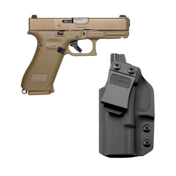GLOCK 19X 9mm Tan Semi-Auto Pistol and GRITR Glock IWB Left Hand Holster (GLO-PX1950703+GRIT-IWB-GLOCK-19-L)