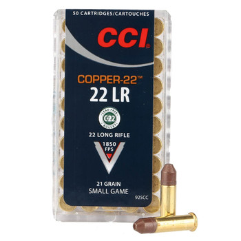 CCI Copper-22 22 LR 21 Gr Bullet 50rd Box Ammo (925CC)