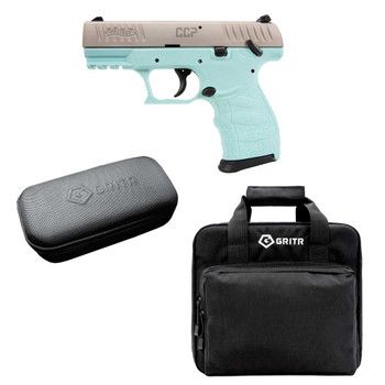 WALTHER CCP M2 .380 3.54in Angel Blue Pistol w/ GRITR Gun Cleaning Kit & Soft Pistol Case