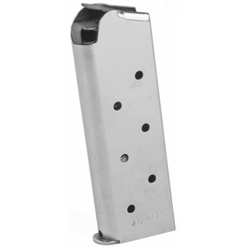 Colt's Manufacturing Magazine, 45ACP, 7 Rounds, Fits 1911 Officers/Defender, Stainless 579991