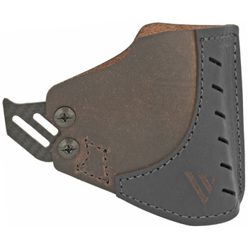 Versacarry Pocket Holster, Fits Most Single Stack and Sub-Compact Semi-Automatic Pistols, Black and Distressed Brown Color, Water Buffalo Leather, w/ Kydex Retention Hooks, Ambidextrous PK23