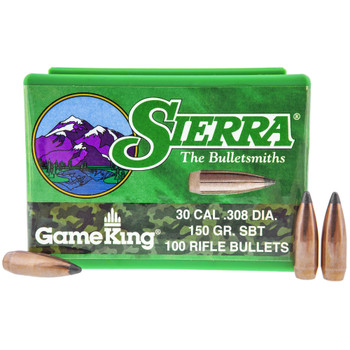 Sierra Bullets GameKing, .308 Diameter, 30 Caliber, 150 Grain, Spitzer Boat Tail, 100 Count 2125