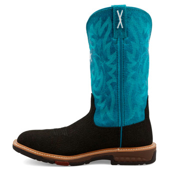 TWISTED X Women's 11in Western Rubberized Brown/Turquoise Work Boot (WXBA001)