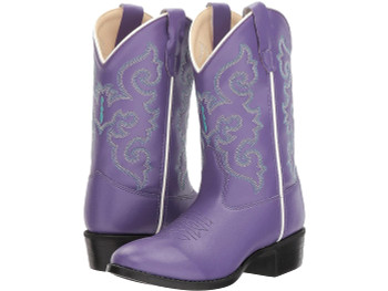 OLD WEST Girls Toddler/Little Kid Pearlized Purple Cowboy Boot (VR9125)
