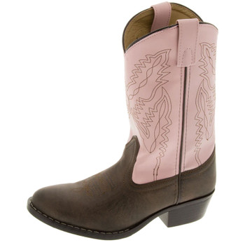 SMOKY MOUNTAIN BOOTS Girls Monterey Brown/Pink Western Boots (1574)