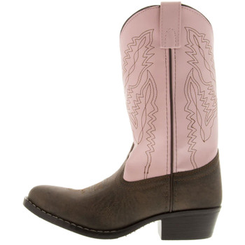 SMOKY MOUNTAIN BOOTS Girls Monterey Brown/Pink Western Boots (1574)