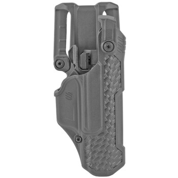 BLACKHAWK T-Series, L3D, Duty Holster, Right Hand, Fits Glock 17/19/22/23/31/32/45/47, Includes Jacket Slot Belt Loop, Black Basketweave Finish, Polymer 44N500BWR