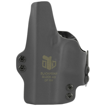 BlackPoint Tactical Dual Point Belt Holster, Fits Glock 43, Leather/Kydex, Right Hand, Black 104869