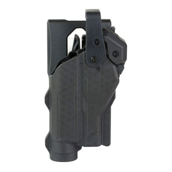 Rapid Force Rapid Force Duty Holster, Outside the Waistband Holster, Level 3 Retention, Fits Glock 17/22/31 with Light and Red Dot Sight, Mid Ride, Right Hand, Basket Weave Finish, Polymer, Black RFS-0601-R-BB-11-D