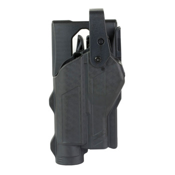 Rapid Force Rapid Force Duty Holster, Outside the Waistband Holster, Level 3 Retention, Fits Glock 17/31/47/22 (Will Not Fit Gen 5 G22) with Light, Basket Weave Finish, Mid Ride, Right Hand, Polymer, Black RFS-0601-R-BB-9-D