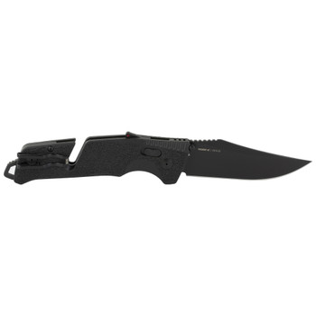 SOG Knives & Tools Trident AT, Folding Knife, 3.7" Straight Clip Point, Black Handle, D2 Steel, Titanium Nitride Finish, Black SOG-11-12-05-41