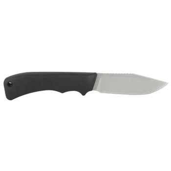 SOG Knives & Tools Ace, Fixed Blade Knife, 3.8" Straight Edge Clip Point, Black Molded Handle, 7Cr17MoV Stainless Steel, Stonewash Finish, Silver, Includes Plastic Sheath SOG-ACE1001-CP