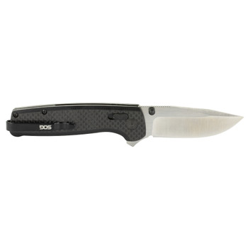 SOG Knives & Tools Terminus XR, Folding Knife, 2.95" Straight Clip Point, Black G10 and Carbon Fiber Handle, CPM S35VN Steel, Satin Finish, Silver SOG-TM1025-BX