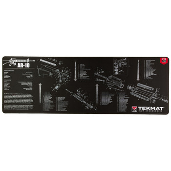 TekMat Ultra Mat, AR-10, Cleaning Mat, Thermoplastic Surface Protects Gun From Scratching, 1/4" Thick, 15"x44", Tube Packaging, Black TEK-R44-AR10