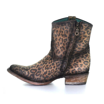 CORRAL Women's Leopard Print Zipper Ankle Boots (C3627)