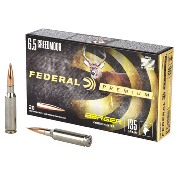 FEDERAL Berger Hybrid Hunter 6.5 Creedmoor 135gr 20/Box Ammo (P65CRDBCH1)