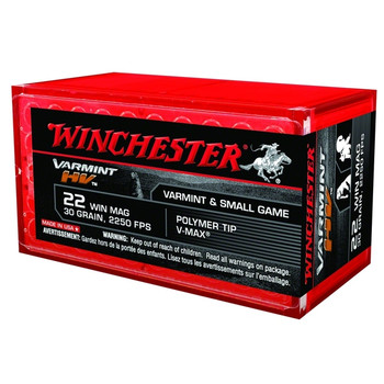 WINCHESTER Varmint 30gr V-Max 50rd HV Rimfire 22 WMR Ammunition (S22M2PT)