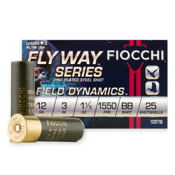 FIOCCHI Flyway 12Ga 3in #BB Plated Steel 25rd/Box Shotshell (123ST15B)