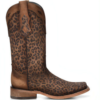 CORRAL Women's Sand Leopard Print Overlay Boots (C3788)