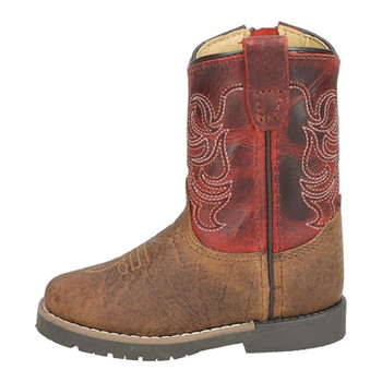 SMOKY MOUNTAIN BOOTS Kids Autry Brown/Burnt Apple Leather Cowboy Boots (3919T)